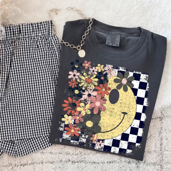 Groovy Floral Happy Face T-shirt