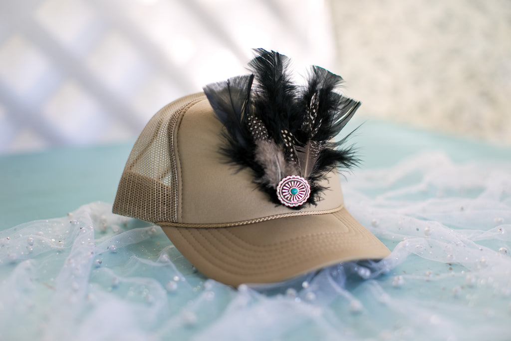 Feather Trucker Hat