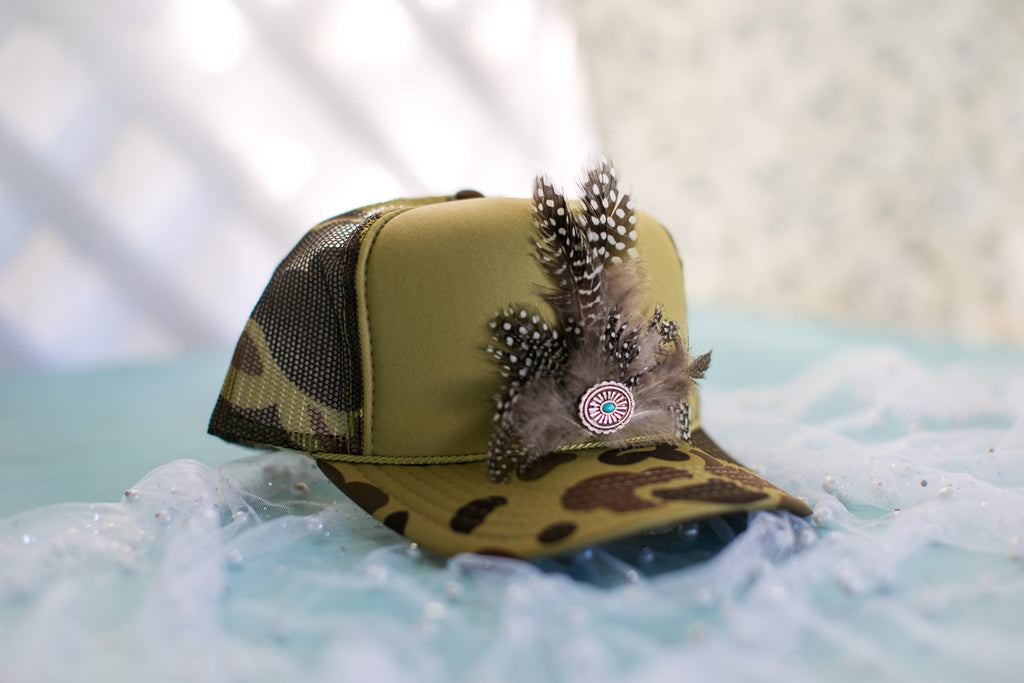 Feather Trucker Hat