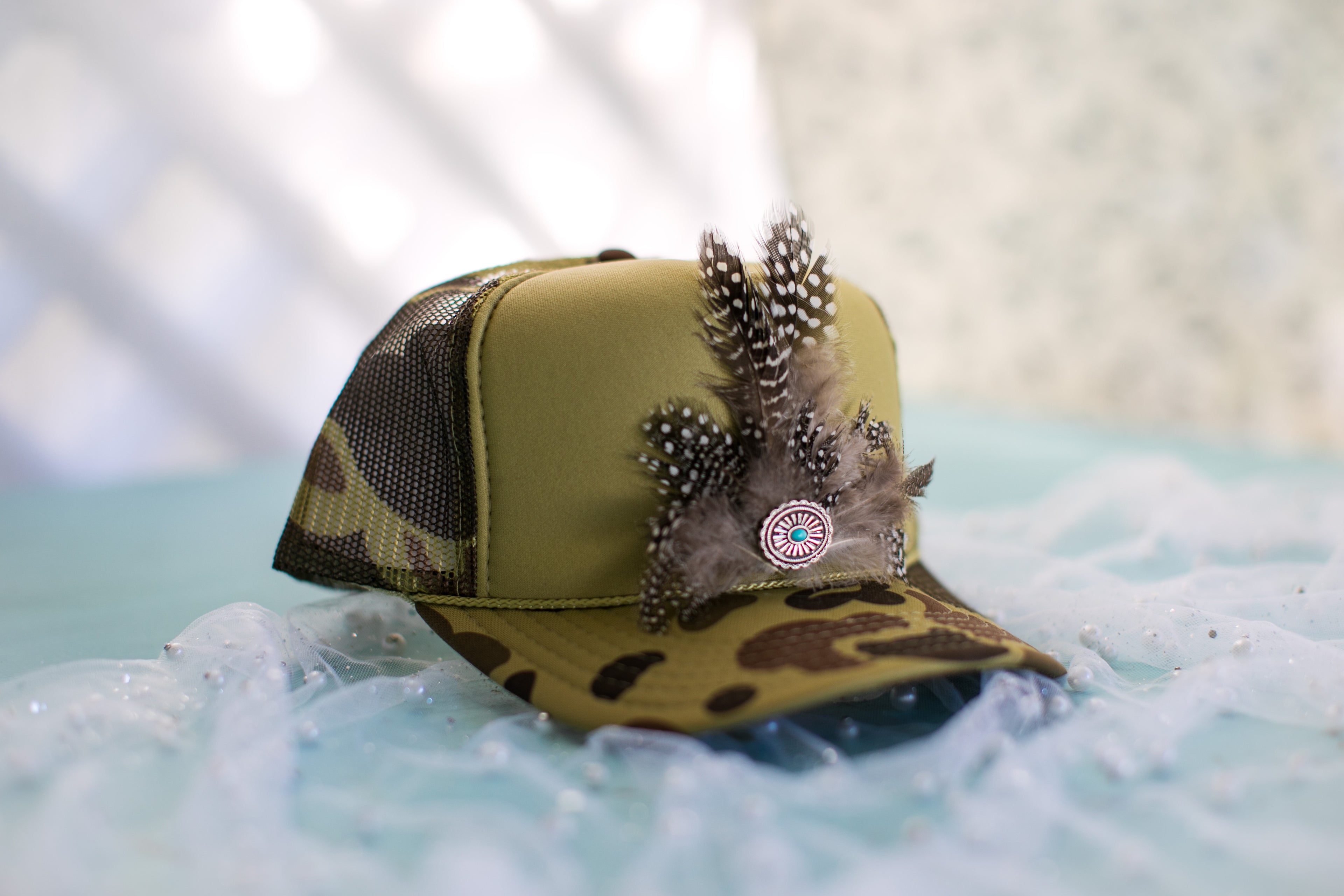 Feather Trucker Hat