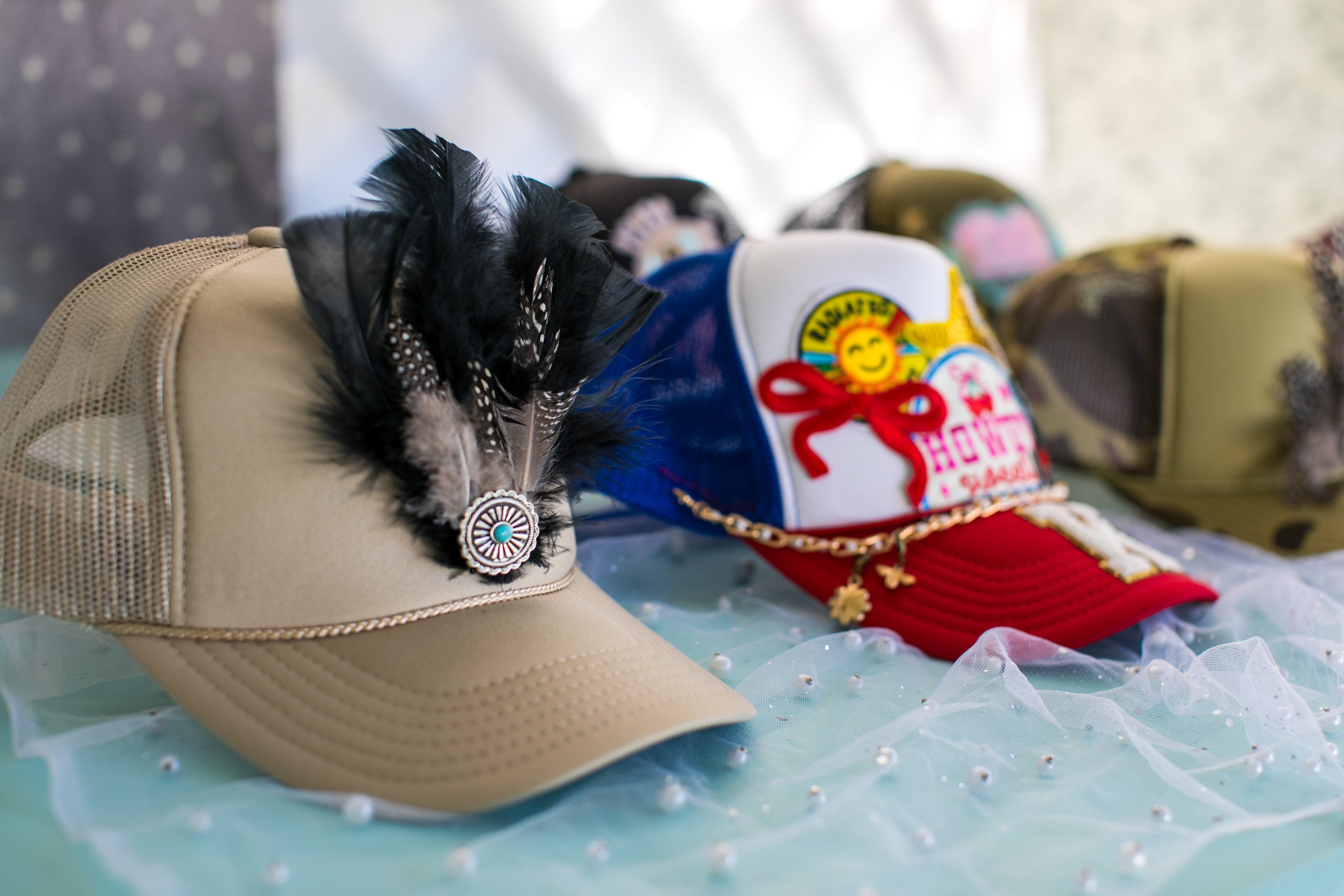 Feather Trucker Hat