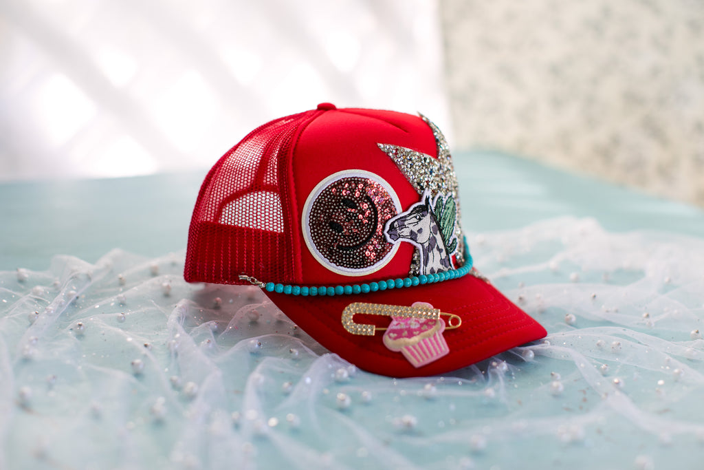 Red Trucker Hat ONE OF A KIND