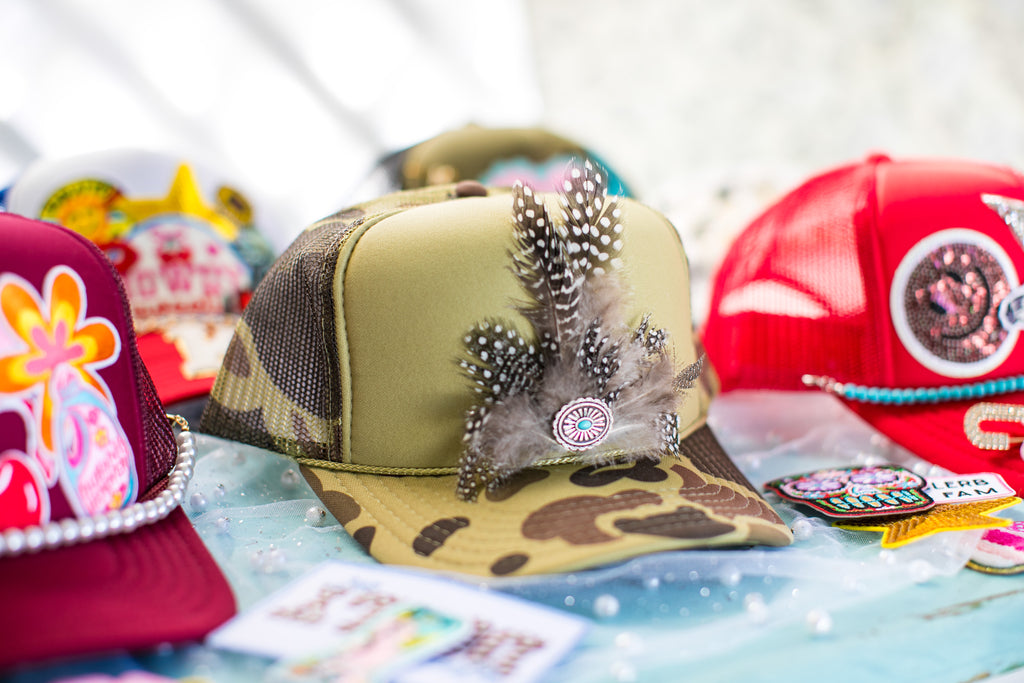 Feather Trucker Hat