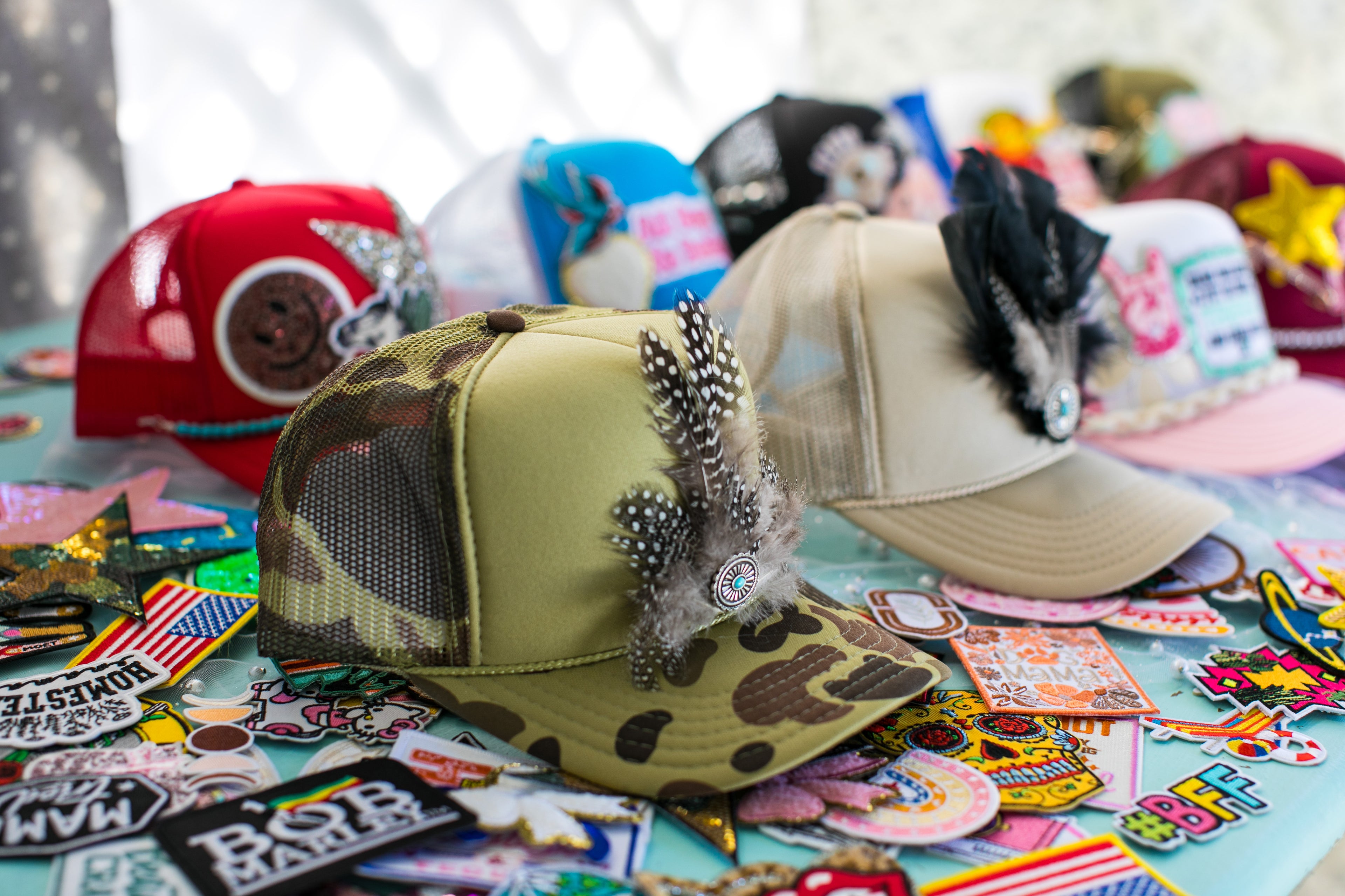 Feather Trucker Hat