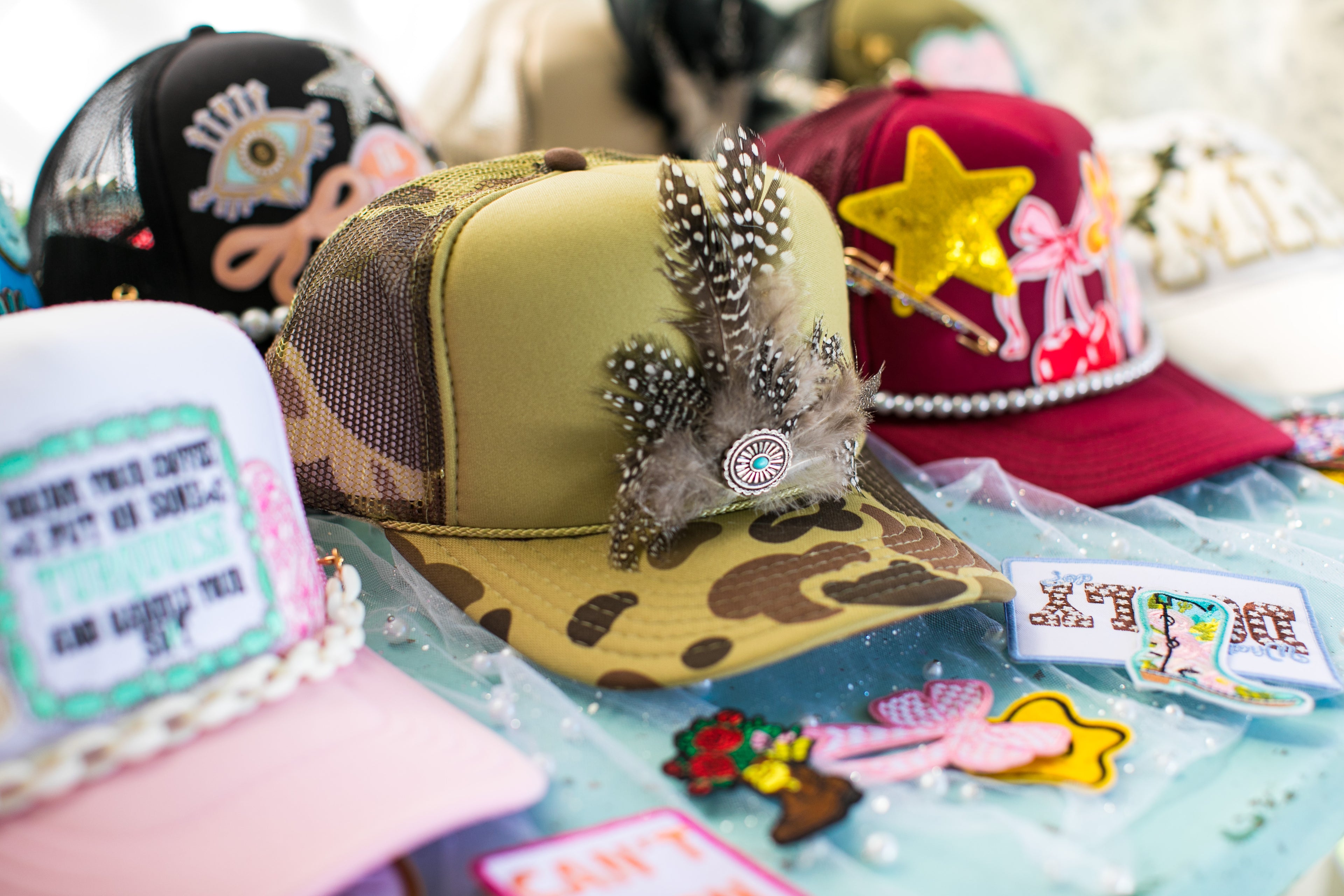Feather Trucker Hat