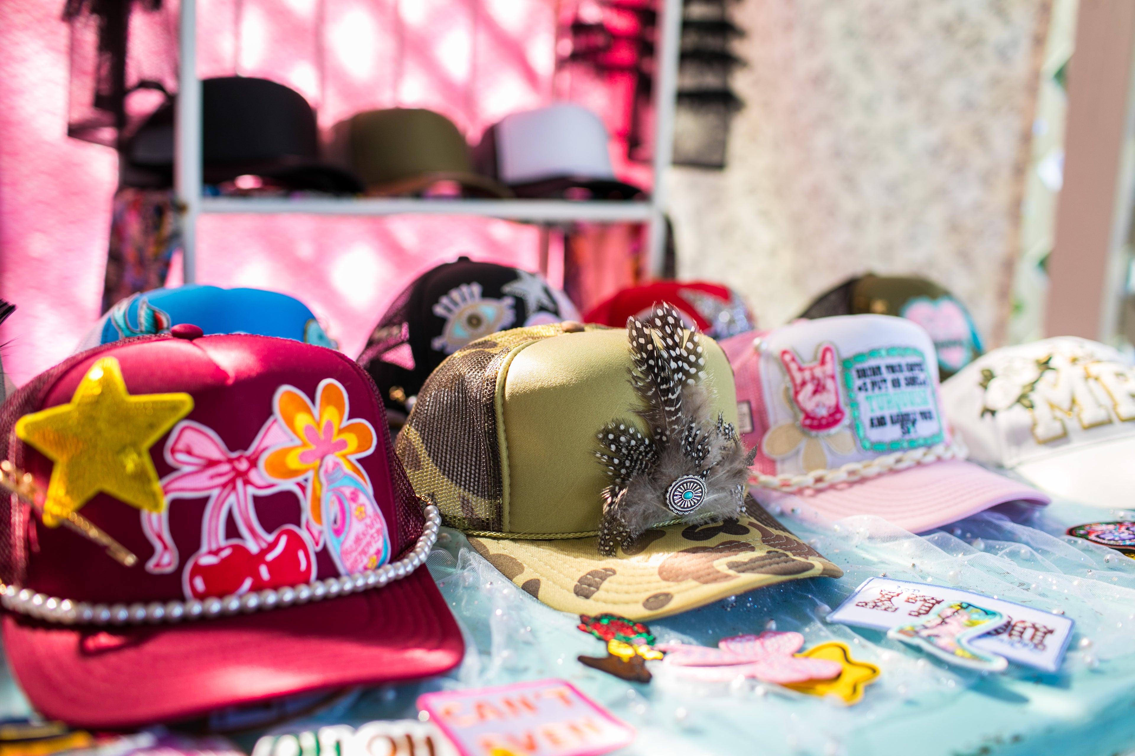 Feather Trucker Hat