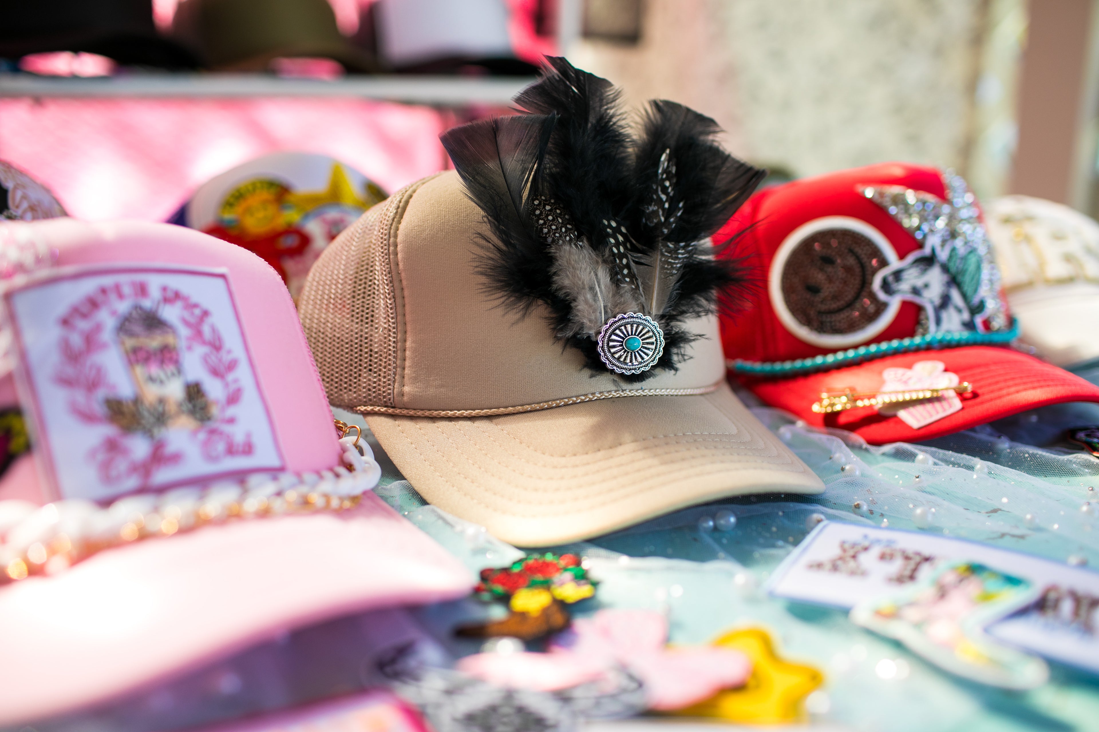 Feather Trucker Hat