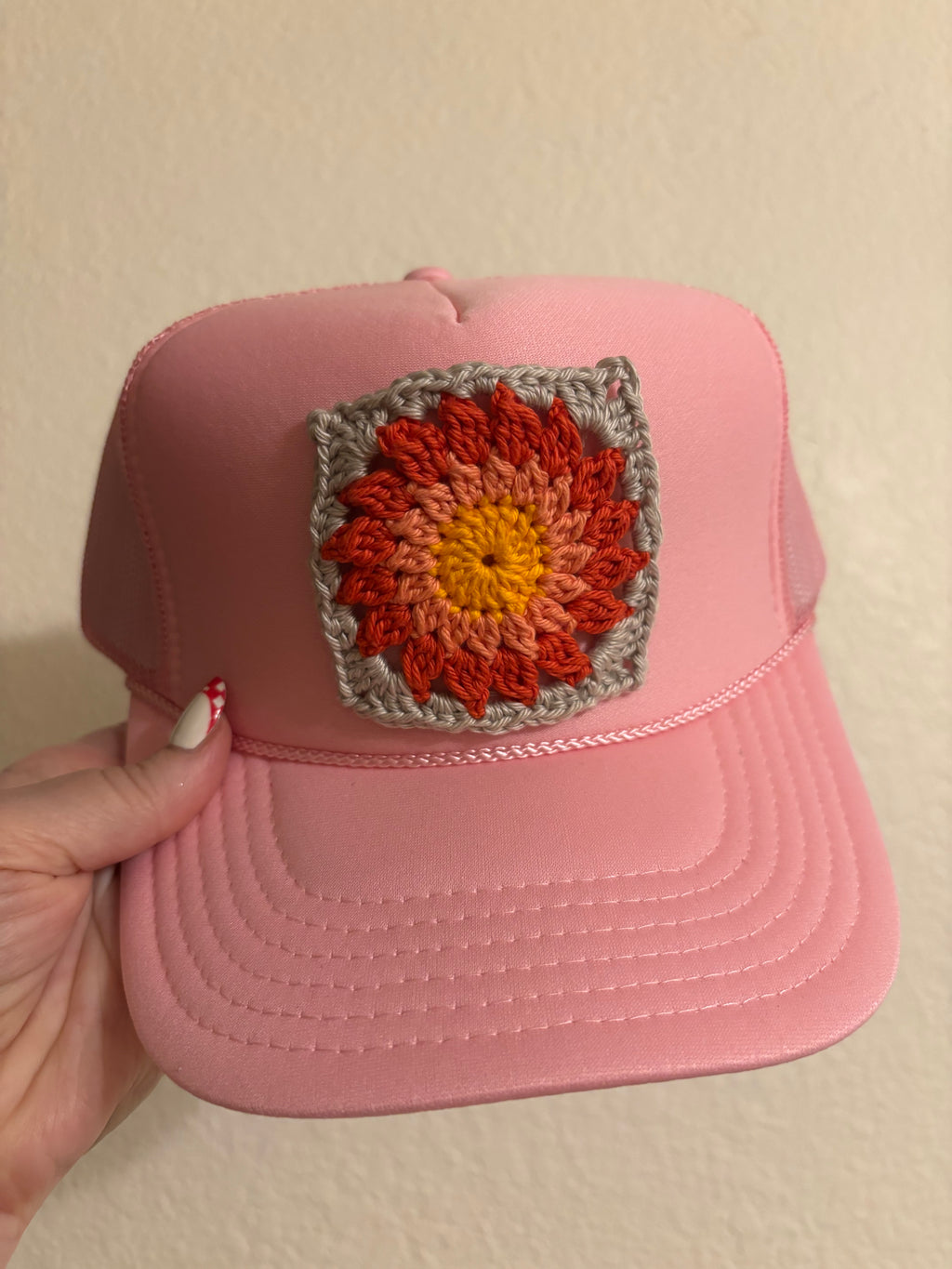 Radiant Crochet Pink Trucker Hat
