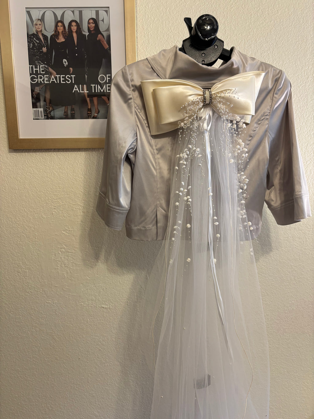 Bridal Queen Jacket with attached Veil