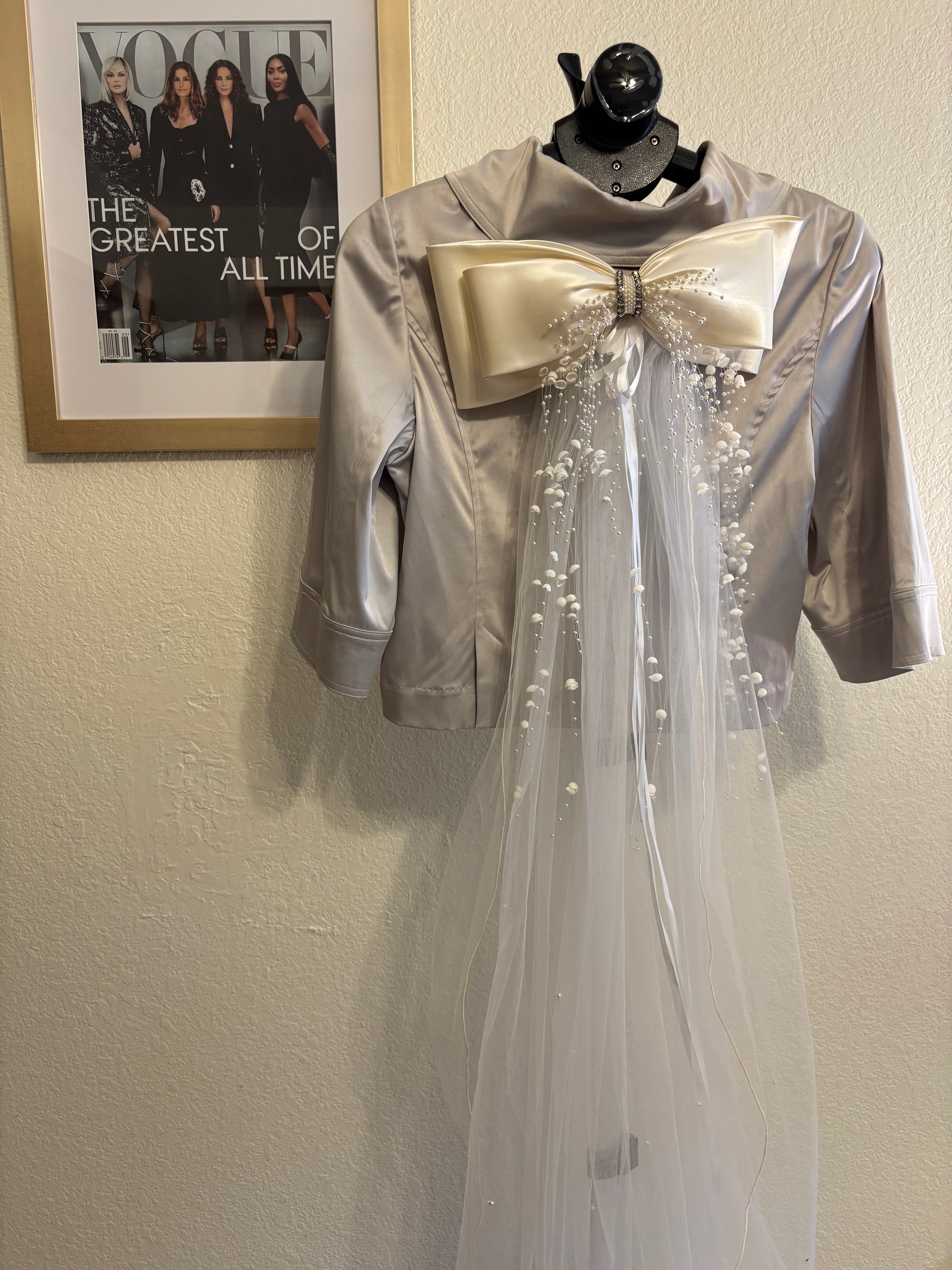 Bridal Queen Jacket with attached Veil