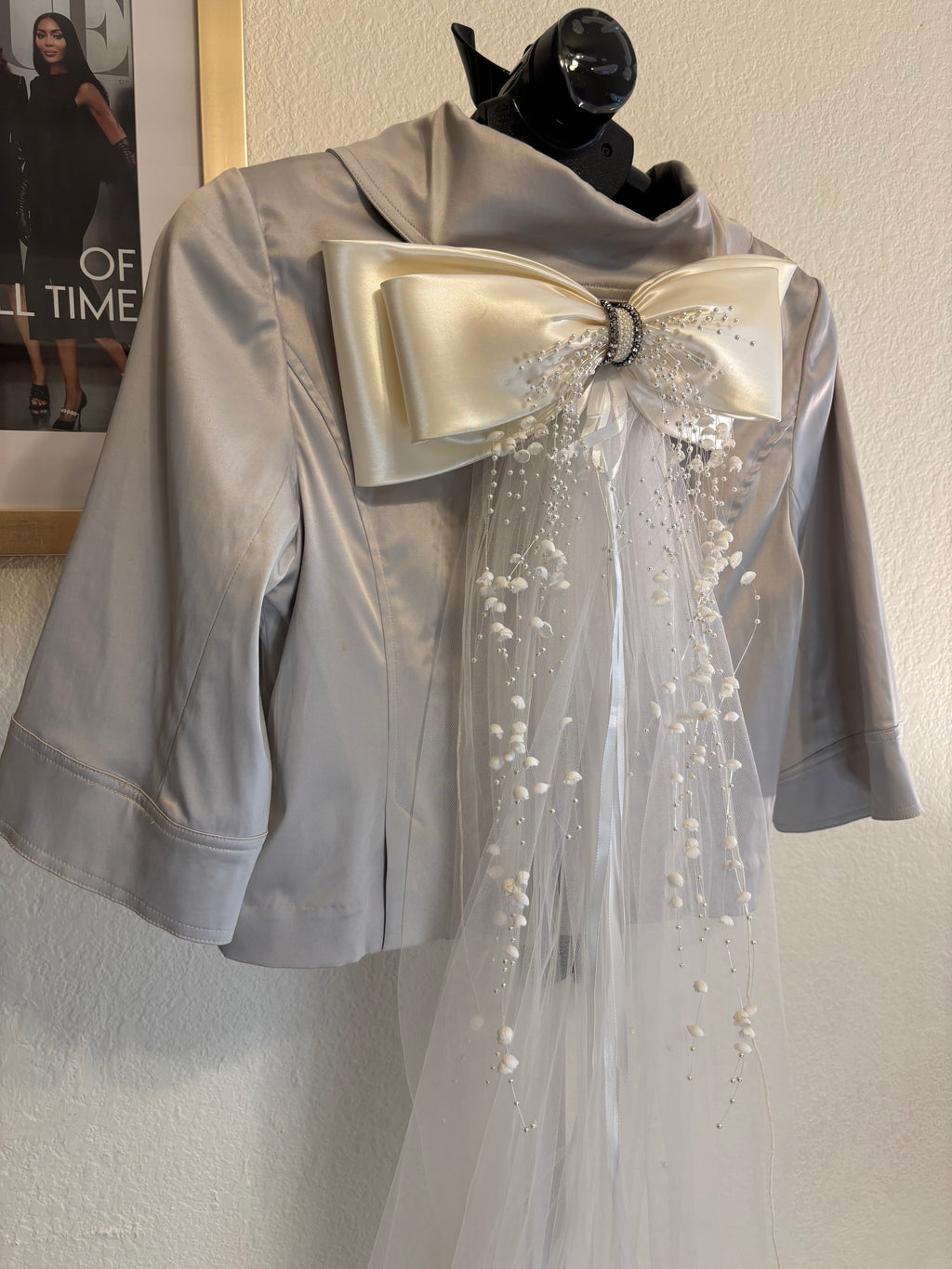 Bridal Queen Jacket with attached Veil