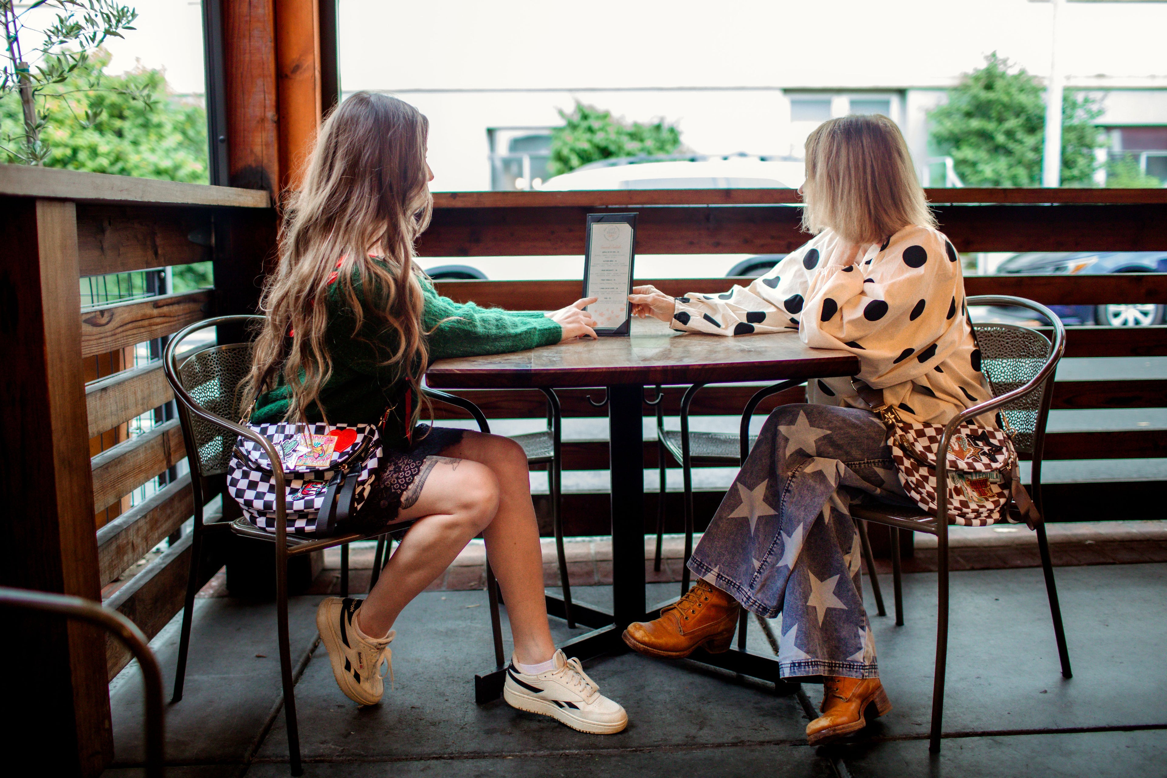 Polka Dot Top with Balloon Sleeves