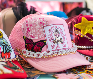 Pumpkin Spice Pink Hat ONE OF A KIND