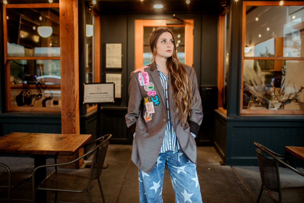 Silvery Grey Big Blazer