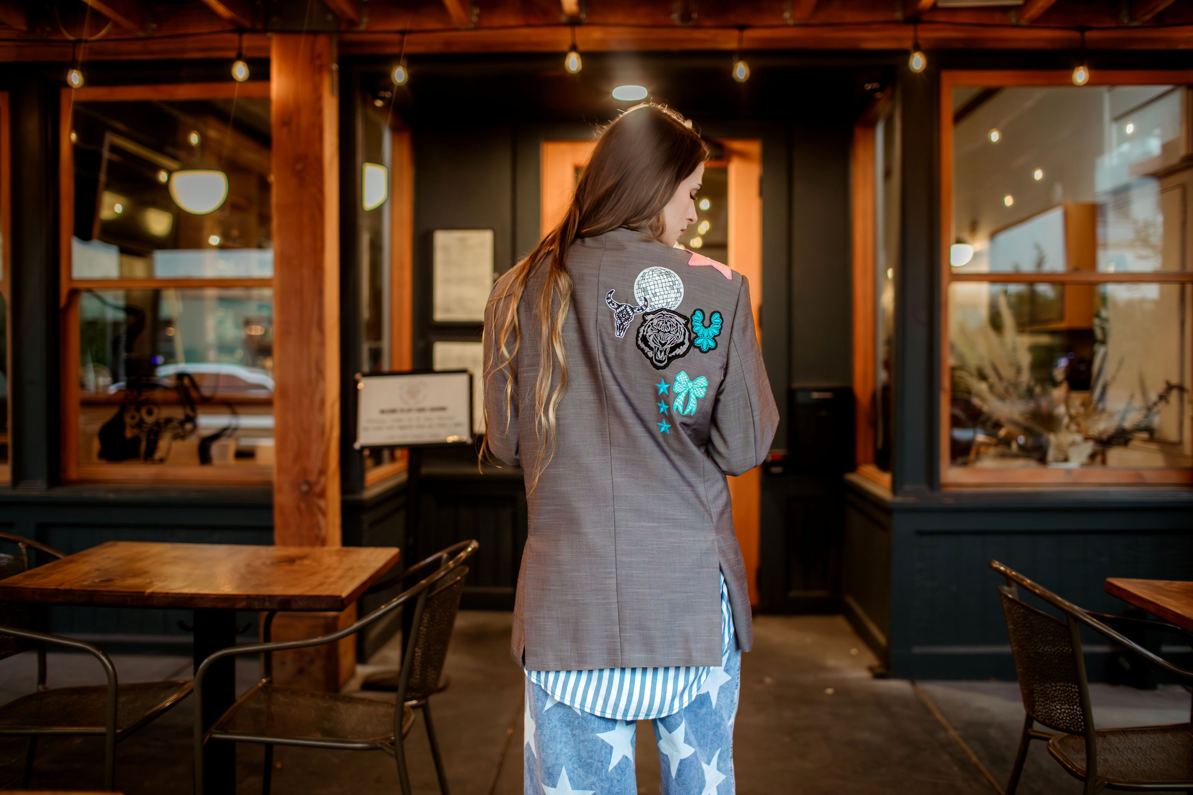 Silvery Grey Big Blazer